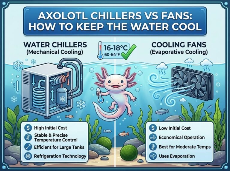 Axolotl Chillers vs Fans: How to Keep the Water Cool