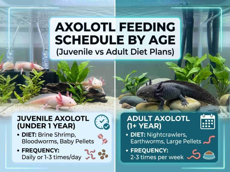 Axolotl Feeding Schedule by Age (Juvenile vs Adult Diet Plans)