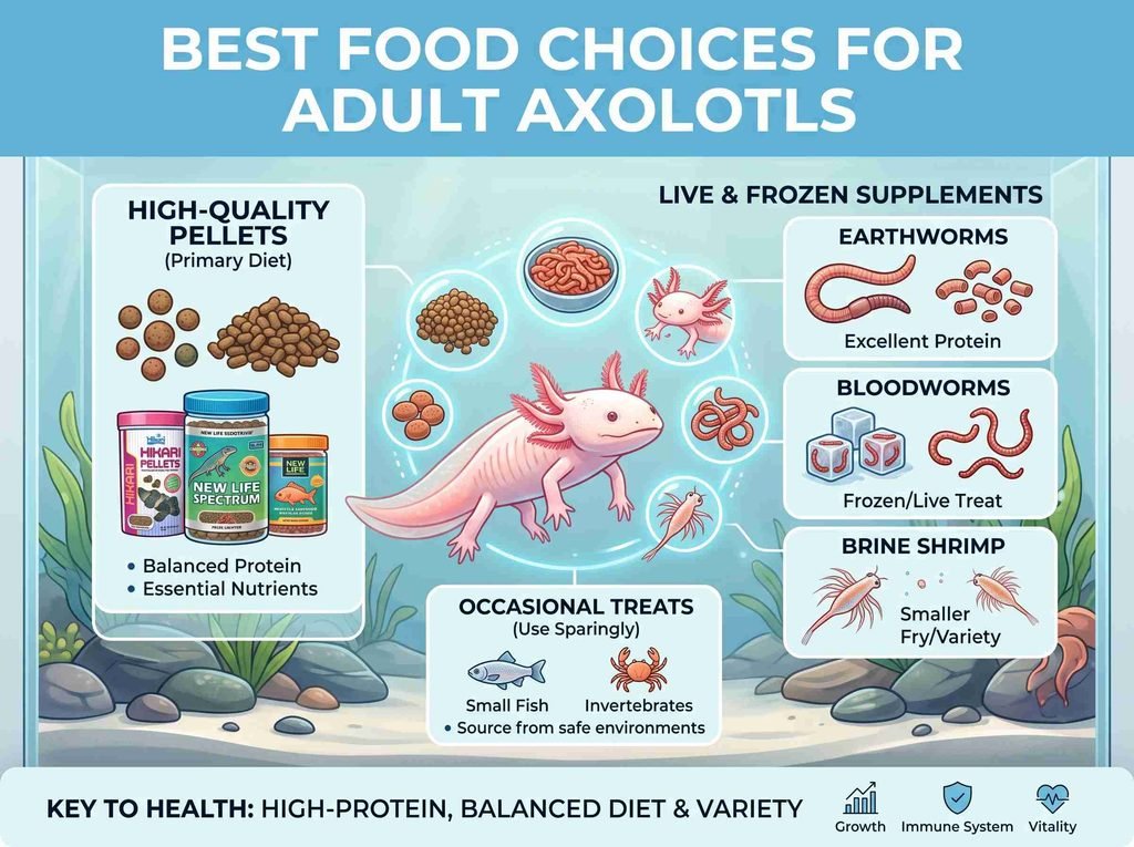 Best Food Choices for Adult Axolotls