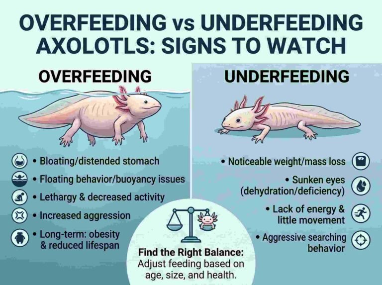 Overfeeding vs Underfeeding Axolotls: Signs to Watch